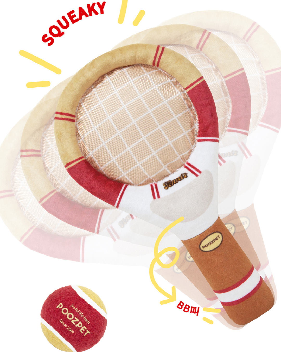 POOZPET Interactive Tennis Racket for Pets