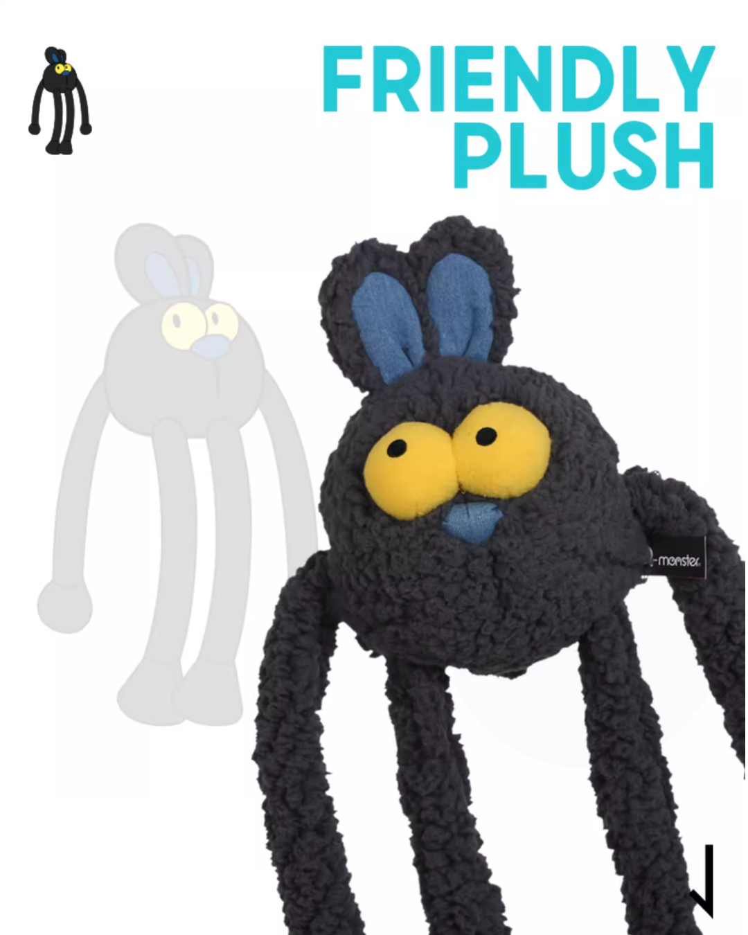 Qmonster Fluffy Rabbit Plush Dog Toy